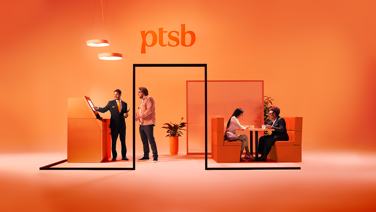 PTSB store in orange photoshoot